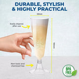 30PK Champagne Flutes Glasses Disposable Leak Resistant Party Central 150ml