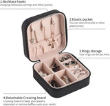 Mini Small Portable Travel Jewelry Organiser Box with Zipper Storage Case -BLACK