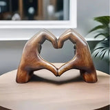 Love Heart Hand Figurine Heart-shaped Gesture Resin Statue Decoration Ornament