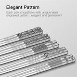 Reusable Metal Chopsticks Set – 5 Pairs Dishwasher Safe