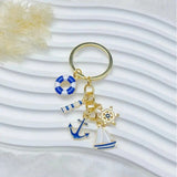 1pc Style Sailboat Boat Anchor Design Keychain Keyring Gift Decorative