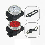 2pcs USB Rechargeable Bicycle Bike Lights Waterproof Front Rear Tail Lamp