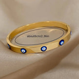 Stylish Gold Plated Evil Eye Bracelet Stainless Steel Wrist Jewellery Gift
