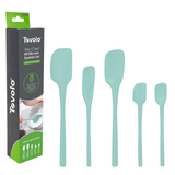 5 Piece Set Silicone Spatula Spoon Spoonula Tovolo Flex Core - Light Aqua