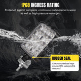 Lightfox 2x 4inch Osram Square LED Work Lights Flood Reverse Ute Truck 12V 24V