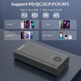 30000mAh Power Bank 30W USB C Portable Charger Fast Charge Battery Pack