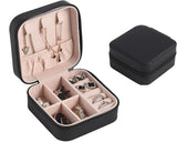 Mini Small Portable Travel Jewelry Organiser Box with Zipper Storage Case -BLACK