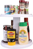 Adjustable 2 Tier Turntable Kitchen Pantry Storage Fridge Organiser 25.5cm