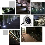 Solar Powered LED Buried Inground Recessed Light Garden Outdoor Deck Path