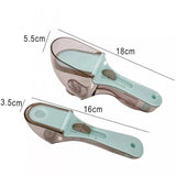 2pcs Measuring Spoons Baking Adjustable Plastic Scale Gauge Scoop Kitchen