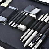 33PC Drawing Sketch Set Charcoal Pencil Eraser Art Craft Painting Sketching Kit