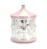 Carousel Round Money Bank Box Baby Girl Gift Christening Decor Room Nursery Pink