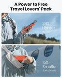 Power Bank Slimmest 10000Mah USB C Portable Charger Triple 3A High-Speed Orange