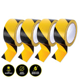 4PCE Hazard Tape High Visibility Durable Safety Handy Hardware 30m x 48mm
