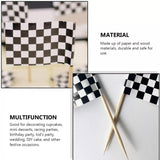 50x Checkered Cupcake Toppers – Racing Party Decor