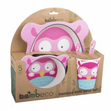 Bambeco 5-Piece Owl Kids' Meal Set - Pink