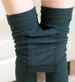 Red Thermal Fleece Leggings for Women - Slim Warm Pants