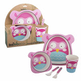 Bambeco 5-Piece Owl Kids' Meal Set - Pink