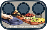 MadeSmart Dipware Large Serving Tray with 3 Bowls 39.4x25.4cm Midnight