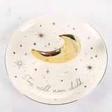 Jewellery  Display Tray with Moon Star Shaped Ceramic Plate Jewelry Holder Gift