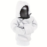 Auto Car Gear Shift Knob Cover Hoodie Sweatshirt Knob Gear Stick Protector White