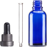 5PCS Blue Glass Liquid Dropper Reagent Eye Pipette Essential Oils Bottle Blue