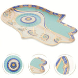 Hamsa Trinket Dish Ring Dish Ceramic Evil Eye Trinket Plate Jewelry Holder Gift