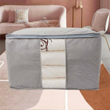 4X Large Clothes Quilt Blanket Storage Bag Fabric Home Organizer Zipper Box Bags - 4X Grey