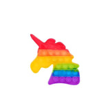 1pc Push Pop Bubble Pop It Fidget Sensory Toy Stress Relief Silicone - Unicorn
