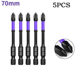 5pcs D1 Anti-Slip And Shock-Proof Bits Screwdriver High Hardness Magnetic 70mm