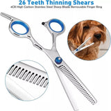 Set of 6 Professional Pet Grooming Scissors | Curved Dog Shears