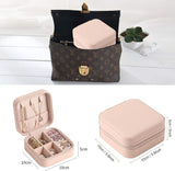 Mini Small Portable Travel Jewelry Organiser Box with Zipper Storage Case - PINK
