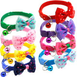 6PK Bow Tie Cat Dog Kitten Collar with Breakaway Safety Release Buckle 19-32cm