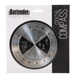 1PK Bartender Stainless Steel Cocktail Compass Round Bartender Guide Silver