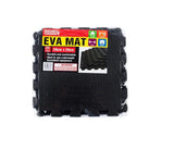 20PCE Floor Mats EVA Square Interlocking Durable High Density - 29cm Black