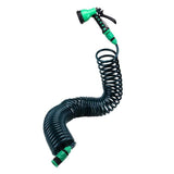 Garden Greens Garden Hose Set Coil Design 7 Dial Spray Gun & Fittings 15m