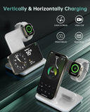 3 in 1 Wireless Charger 15W Fast Charging Station iPhone Samsung Galaxy - White