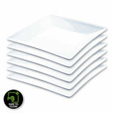 6PCE Melamine Plates Square Lightweight Durable Strong Home Master 25cm