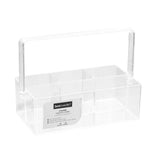 1PK Boxsweden 24cm Crystal 4-Compartment Organiser Caddy w/ Folding Handle Clear