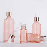 10pcs Glass Dropper Bottles Eye Pipette Roller Sprayer Essential Oils Pink