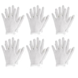 Cotton Gloves, 3 Pairs White Gloves Coin Gloves for Women Men Eczema Dry Hands Moisturizing Serving Archival Cleaning