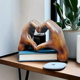 Love Heart Hand Figurine Heart-shaped Gesture Resin Statue Decoration Ornament