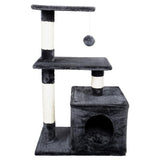 Cat Scratching Tower & Playhouse Toy House Furniture Multi Level 50x30x80cm