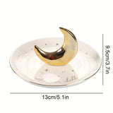 Jewellery  Display Tray with Moon Star Shaped Ceramic Plate Jewelry Holder Gift