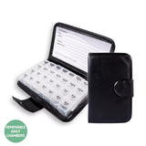 1PCE Pill Wallet Box Organiser Storage  1st Care Dispenser Leather Case