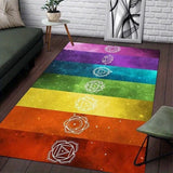 Crystal Velvet Geometry Rainbow Mandala Chakra 800g Floor Carpet Home Decoration