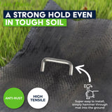 20PCE Garden Greens Weed Mat Pins Galvanised Steel Anti Rust 3mm x 150mm