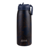 Oasis Stainless Steel Insulated Sports Bottle w/ Sipper 780ml Navy Leaves