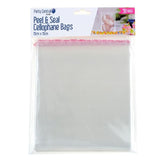 50x Peel & Seal Cellophane Bag Self Adhesive Clear Food Jewellery 15x15cm