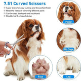 Set of 6 Professional Pet Grooming Scissors | Curved Dog Shears